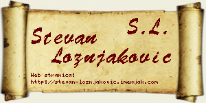 Stevan Ložnjaković vizit kartica